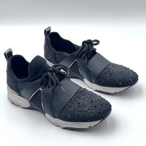 Carvela Lament Bling Rhinestone Embellished Sneakers Kurt Geiger Women US 8.5